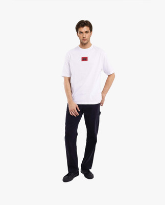 RARE RABBIT Graphic Print Men Crew Neck White T-Shirt