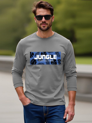 Moda Rapido Printed Men Round Neck Grey T-Shirt