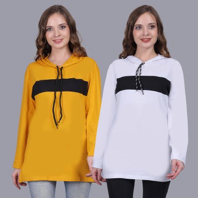 NANCE STORE Solid Women Hooded Neck Multicolor T-Shirt