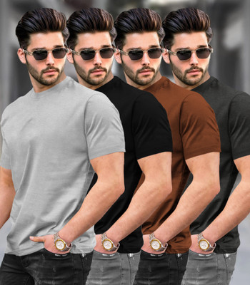 TRIPR Solid Men Round Neck Multicolor T-Shirt