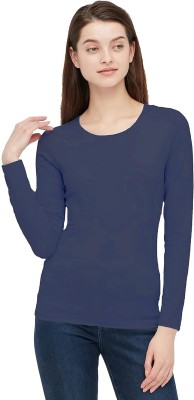 Irona Casual Solid Women Blue Top