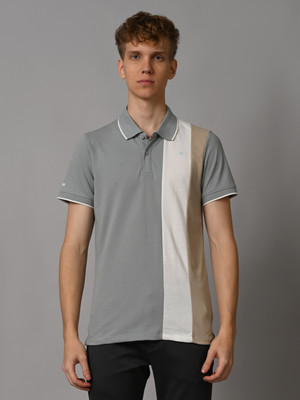 KILLER Solid Men Polo Neck Grey T-Shirt