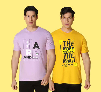 WOOSTRO Printed Men Round Neck Multicolor T-Shirt