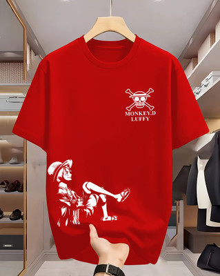 Beaumen Printed Men Round Neck Red T-Shirt