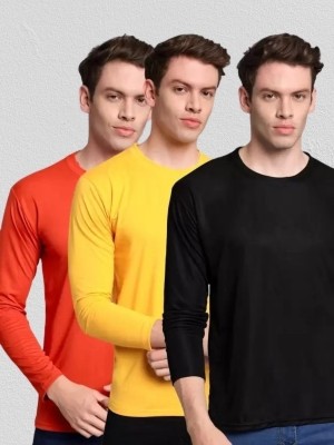 SM SHAYAM CREATION Solid Men Round Neck Multicolor T-Shirt