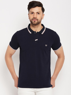 DUKE Colorblock Men Polo Neck Blue T-Shirt