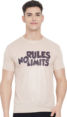 InkTees Printed Men Round Neck Beige T-Shirt