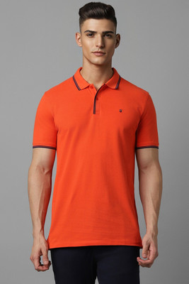LOUIS PHILIPPE Solid Men Polo Neck Orange T-Shirt