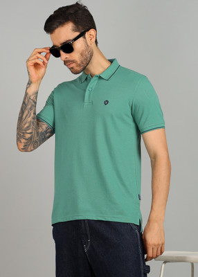 VAN HEUSEN SPORT Solid Men Polo Neck Green T-Shirt