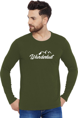 Organic Chics Graphic Print Men Round Neck Green T-Shirt