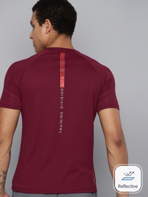 HRX by Hrithik Roshan Typography Men Round Neck Maroon T-Shirt