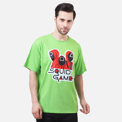 DEEPMAYRA COLLECTION Graphic Print Men Round Neck Light Green T-Shirt