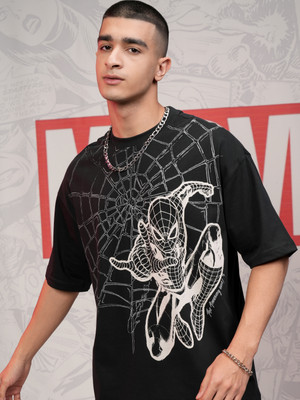 HIGHLANDER Printed Men Round Neck Black T-Shirt