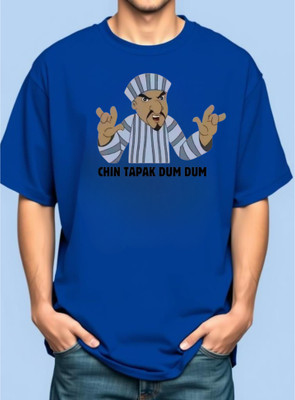 goodsign Graphic Print Men Round Neck Blue T-Shirt