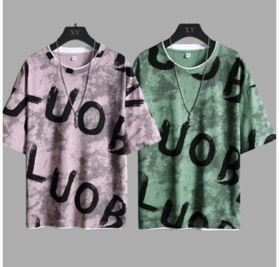 QUOOCO Graphic Print Men Round Neck Multicolor T-Shirt