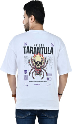 manvsya Printed Men Round Neck White T-Shirt