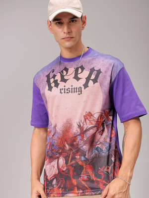 The Indian Garage Co. Printed Men Crew Neck Multicolor T-Shirt