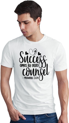 Seek Buy Love Printed Men Round Neck White T-Shirt