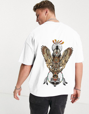 Kintu Parantu Printed Men Round Neck White T-Shirt
