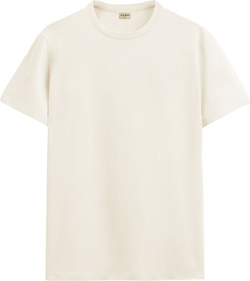 ADRO Solid Men Round Neck White T-Shirt