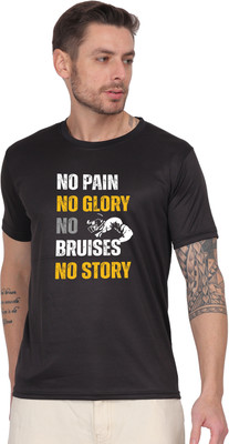 MAAICONSULTANT Printed Men Round Neck Black T-Shirt