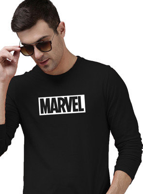 Organic Chics Typography Men Round Neck Black T-Shirt