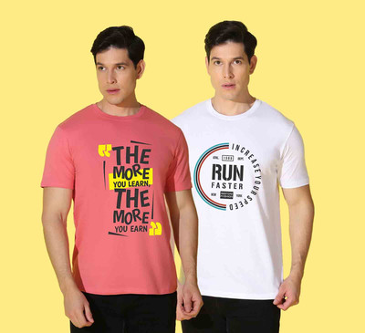 WOOSTRO Graphic Print Men Round Neck Multicolor T-Shirt