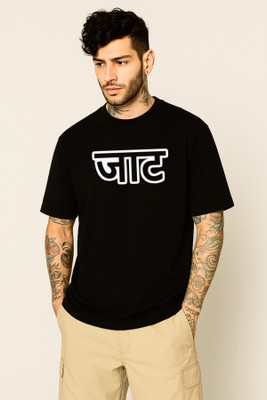 Be Crazyy Printed Men Round Neck Black T-Shirt