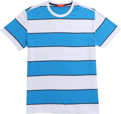 Arvind Garments Striped Men Round Neck Blue, White T-Shirt