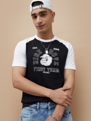 Fame Forever by Lifestyle Printed Men Round Neck Black T-Shirt