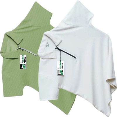 HELMONT Solid Men Polo Neck Green, White T-Shirt
