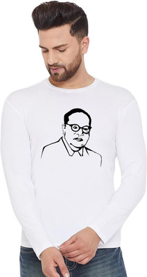 LV CARE Printed Men Round Neck White T-Shirt