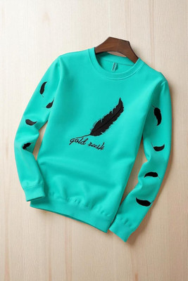 Autna Printed, Solid Men Round Neck Light Blue T-Shirt