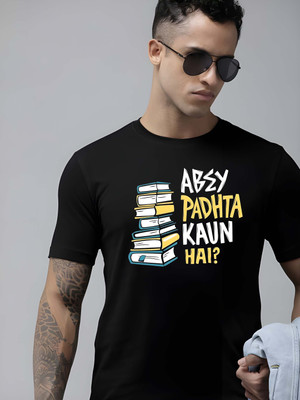 Kaido Typography Men Round Neck Black T-Shirt