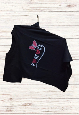 Marvent Dk Women Printed Women Round Neck Black T-Shirt