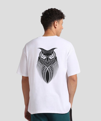 GLOBAL NOMAD Printed Men Round Neck White T-Shirt