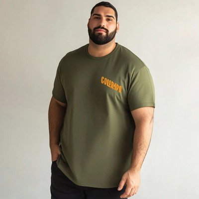 Toodlplus Printed Men Round Neck Dark Green T-Shirt