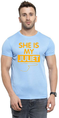 LuvCare Printed Men Round Neck Blue T-Shirt