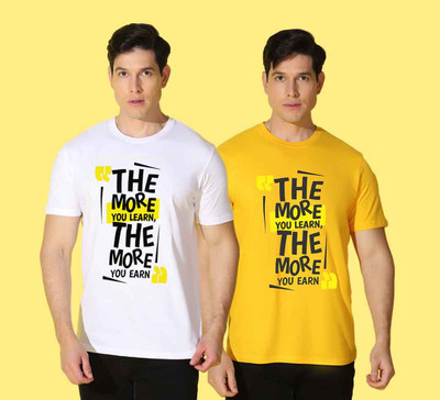 WOOSTRO Typography, Solid Men Round Neck Multicolor T-Shirt