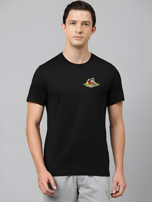 SZN Graphic Print Men Round Neck Black T-Shirt