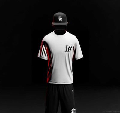 DARK DEVIL Self Design Men Round Neck White T-Shirt