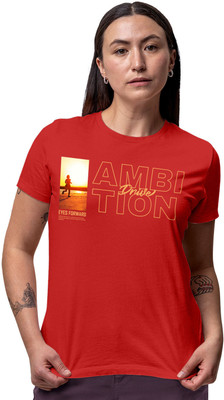 Fighterhero Printed Women Round Neck Red T-Shirt