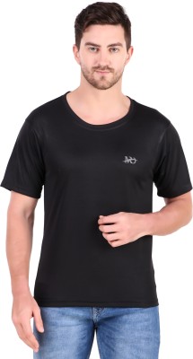 MRD DESIGNER HUB Solid Men Round Neck Black T-Shirt