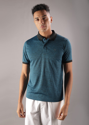 Force NXT Solid Men Polo Neck Blue T-Shirt