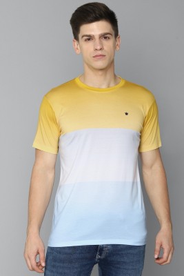 LOUIS PHILIPPE Striped Men Round Neck Blue T-Shirt