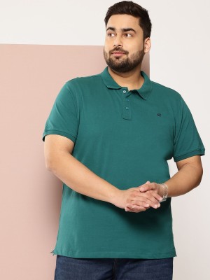 Sztori Solid Men Polo Neck Green T-Shirt