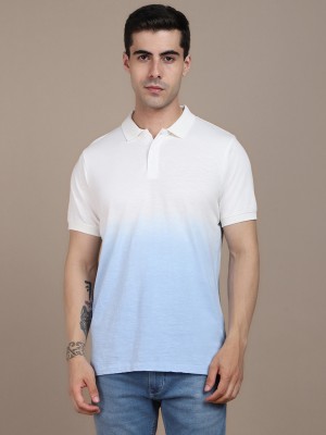 Dennis Lingo Tie & Dye Men Polo Neck Blue T-Shirt