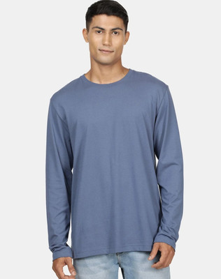 JOCKEY Solid Men Round Neck Blue T-Shirt