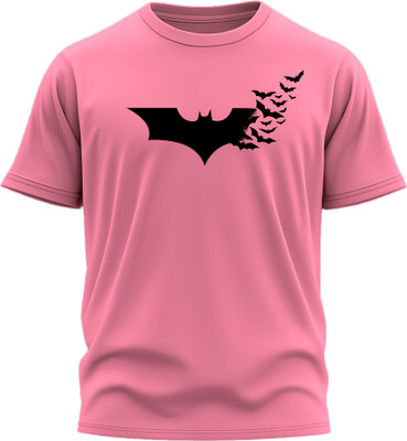 Jazira Graphic Print Men Round Neck Pink T-Shirt