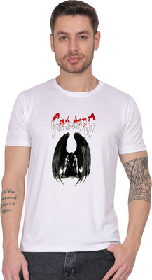 AltaModa Printed Men Round Neck White T-Shirt